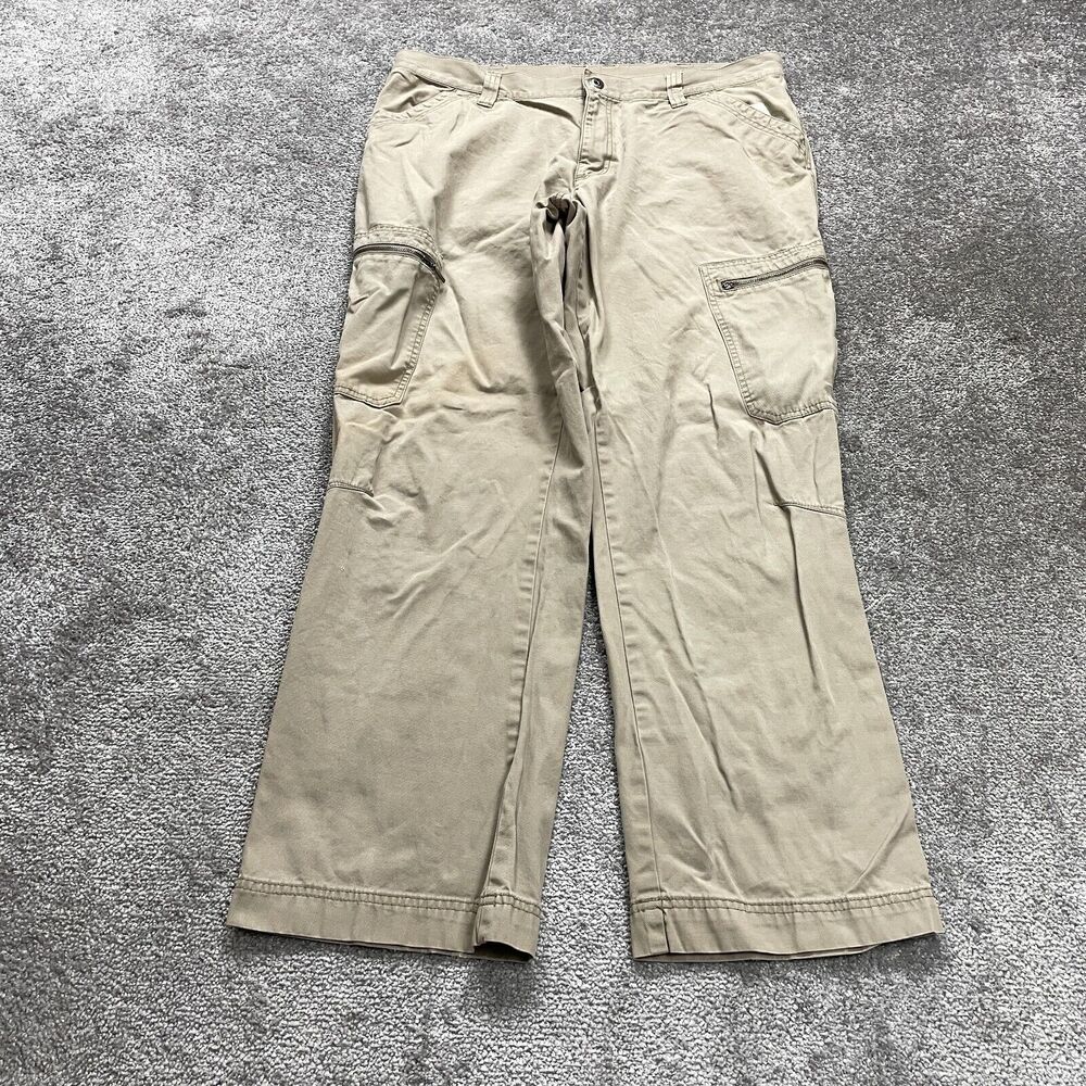 Columbia Cargo Pants Mens 54 Brown Straight Leg Flat Front Cotton Casual 38x31